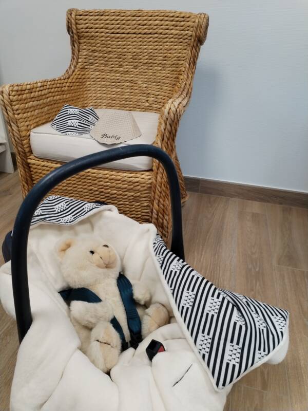 couverture cosy tissu breton 100% fait main