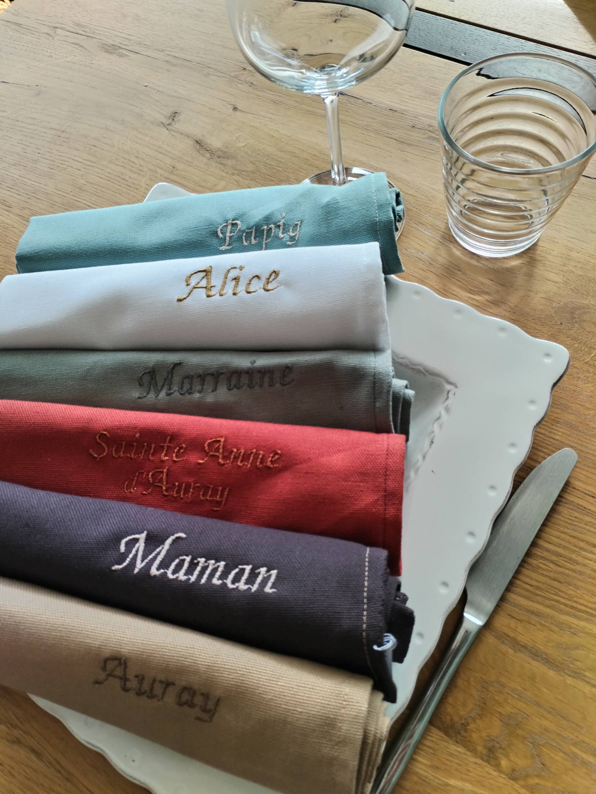 serviette de table personnalisée