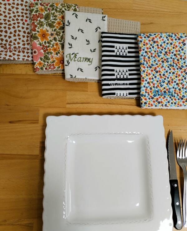 serviette de table personnalisée
